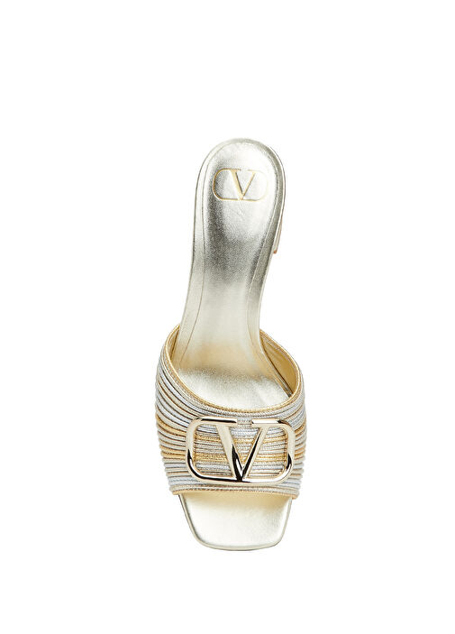 VLogo Signature Silver Kadın Deri Terlik - Görsel 5