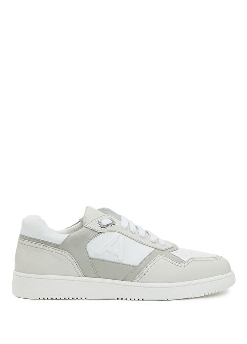 Gri Logolu Erkek Deri Sneaker - Görsel 2