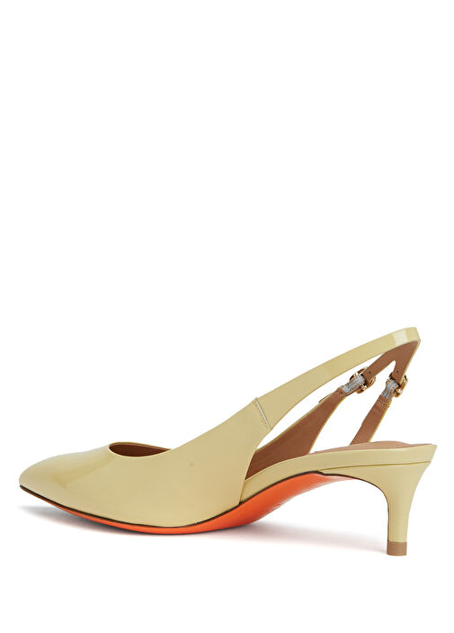 Sarı Deri Topuklu Ayakkabı - Görsel 4