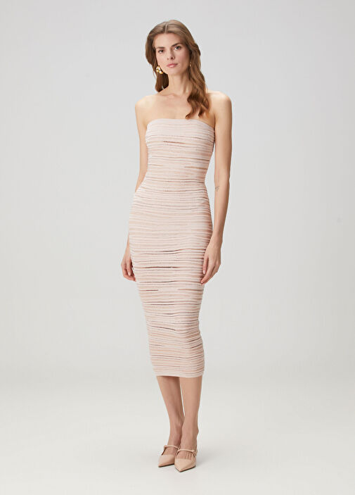 balmain beige dress Balmain Natural Beige Gold V-neck Monogram Knitted Jacquard Mini Dress   Miami Lux Boutique