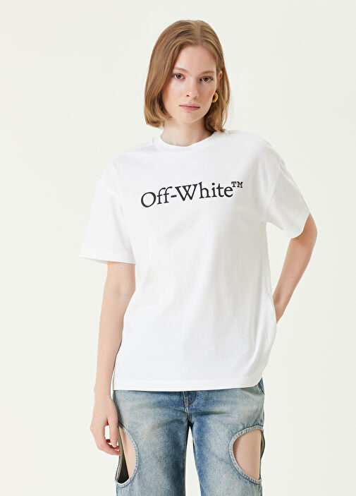 Off White Beyaz Kad n Beyaz Logolu T shirt 1526110 Beymen