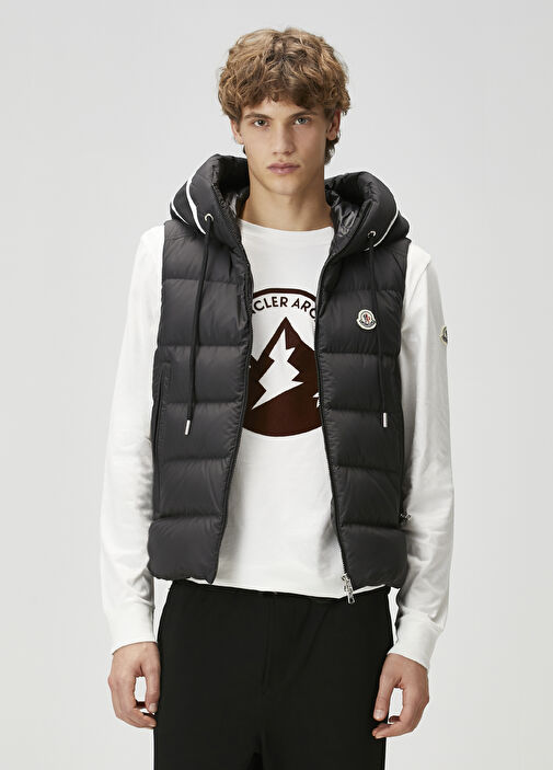 Frame Leather Puffer Vest Black Moncler Black Men Cardamine Black