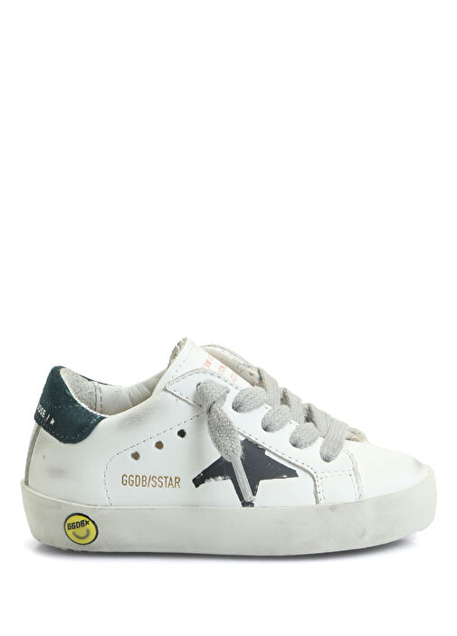 Super Star Beyaz Yeşil Unisex Çocuk Deri Sneaker - Görsel 2