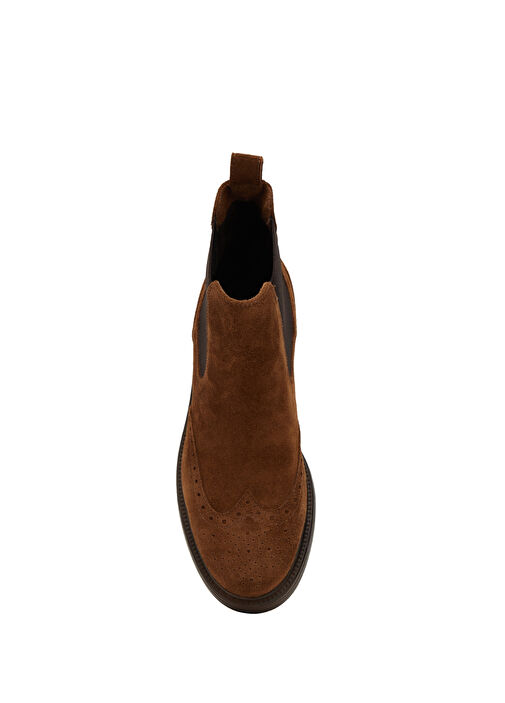 Taba Zımbalı Lastikli Kadın Deri Bot - Görsel 5