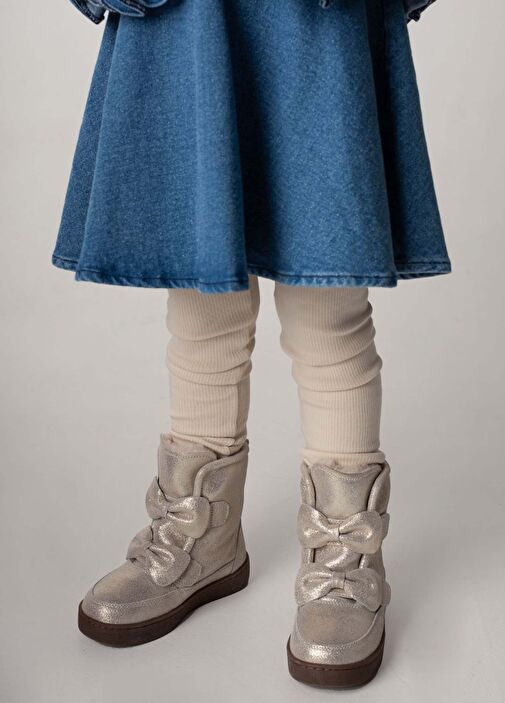 Isa Exclusive Silver Unisex Çocuk Deri Bot - Görsel 7