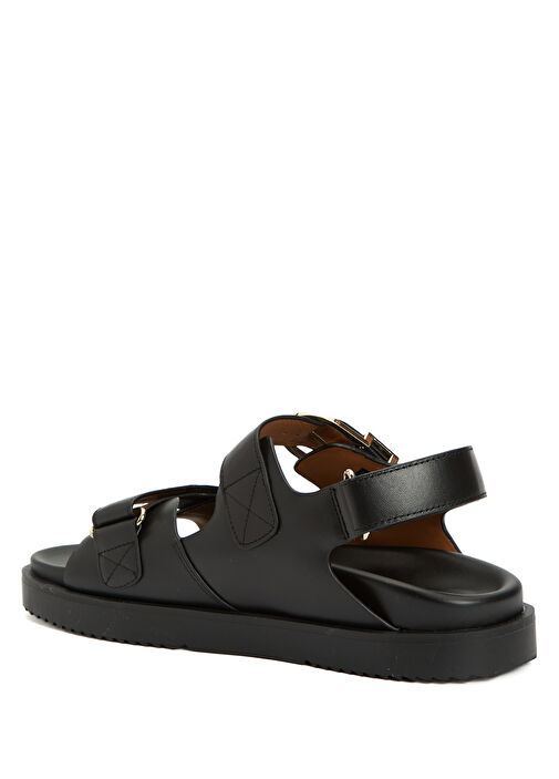 Siyah Kadın Deri Sandalet - Görsel 4