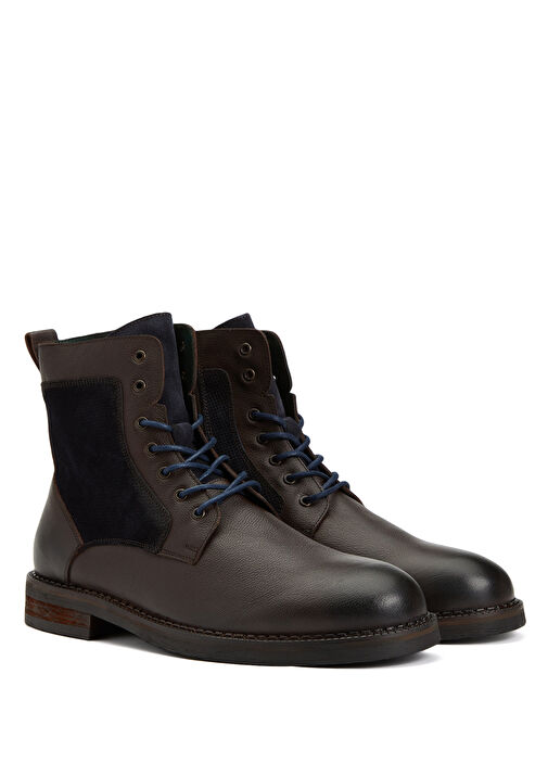 Kahverengi Bağcıklı Erkek Deri Bot - Görsel 3