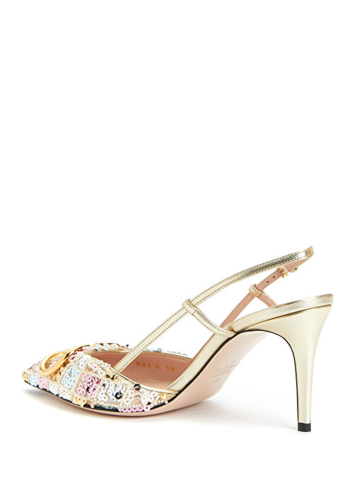 Payetli Deri Topuklu Ayakkabı - Görsel 4