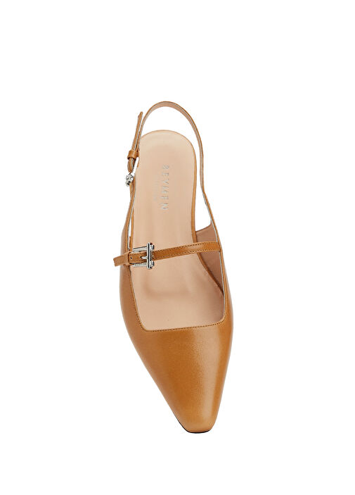 Taba Slingback Deri Ayakkabı - Görsel 5