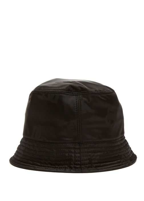 Dolce&Gabbana - Siyah Logo Baskılı Erkek Bucket Şapka - Siyah