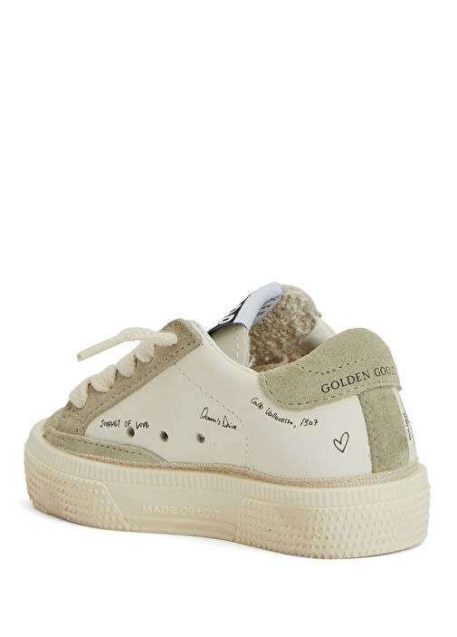 May Beyaz Unisex Çocuk Deri Sneaker - Görsel 4