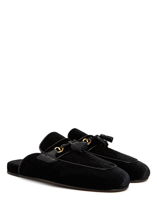 Siyah Püskül Detaylı Erkek Terlik - Görsel 3