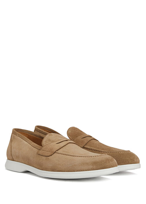 Bej Erkek Süet Loafer - Görsel 3