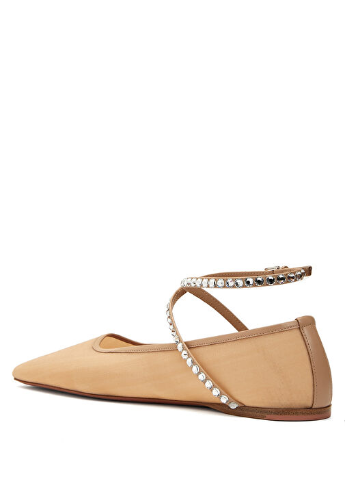 Ane Mesh Crystal Bej Kadın Babet - Görsel 4