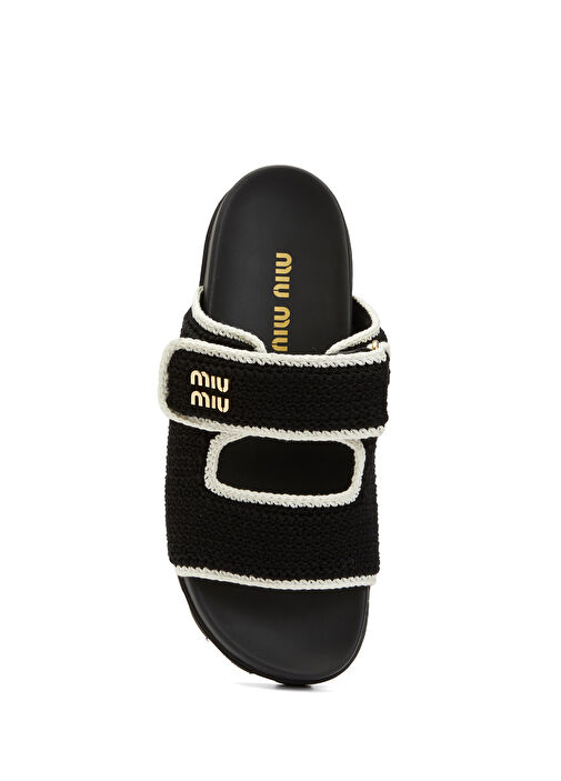 Siyah Logolu Kadın Terlik - Görsel 5