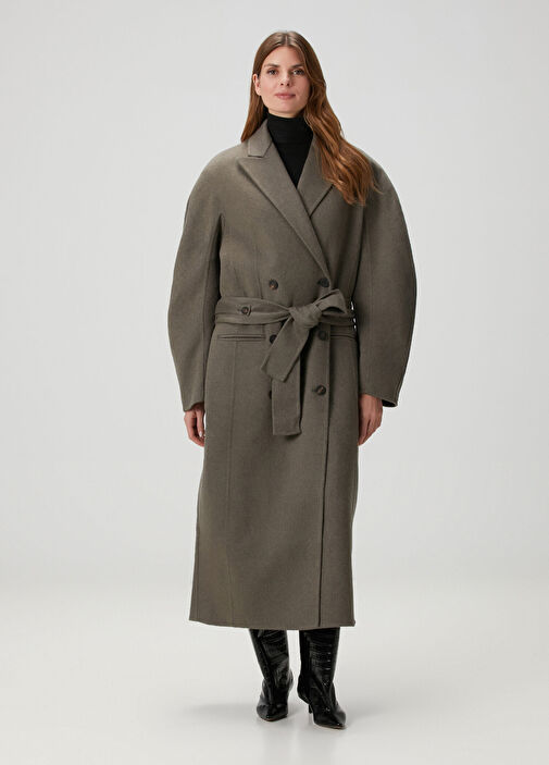 Curvo Koyu Gri Yün Palto