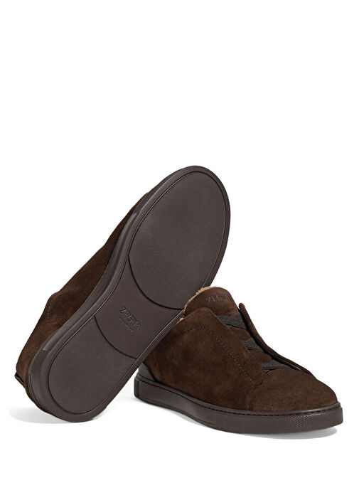 Koyu Kahverengi Erkek Süet Sneaker - Görsel 5