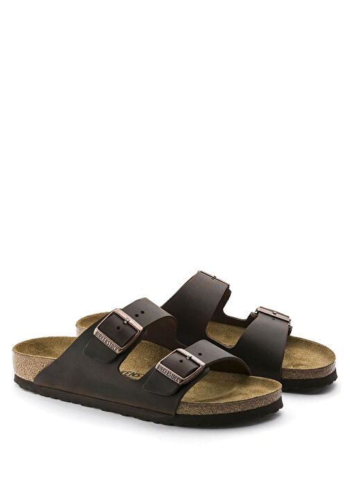 Birkenstock - Arizona Koyu Kahverengi Erkek Nubuk Terlik - Koyu