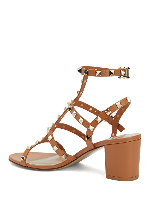 Rockstud Bej Kadın Deri Sandalet - Görsel 4