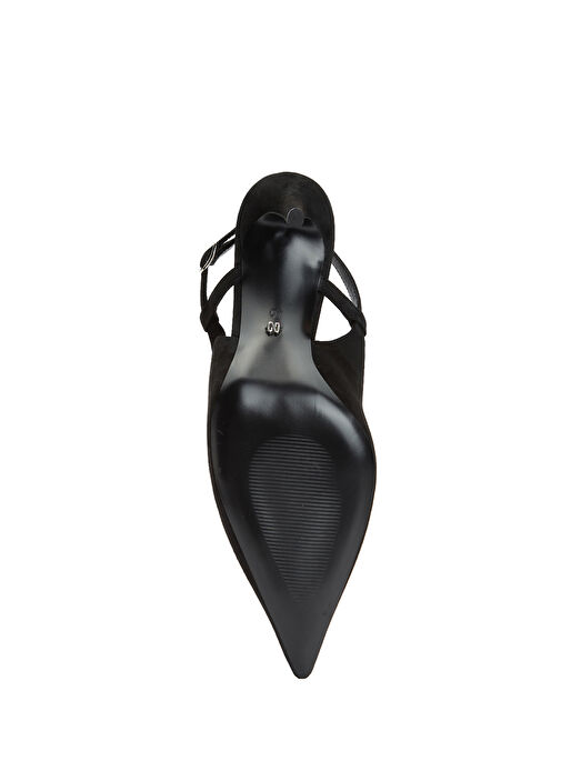 Siyah Süet Deri Topuklu Ayakkabı - Görsel 6