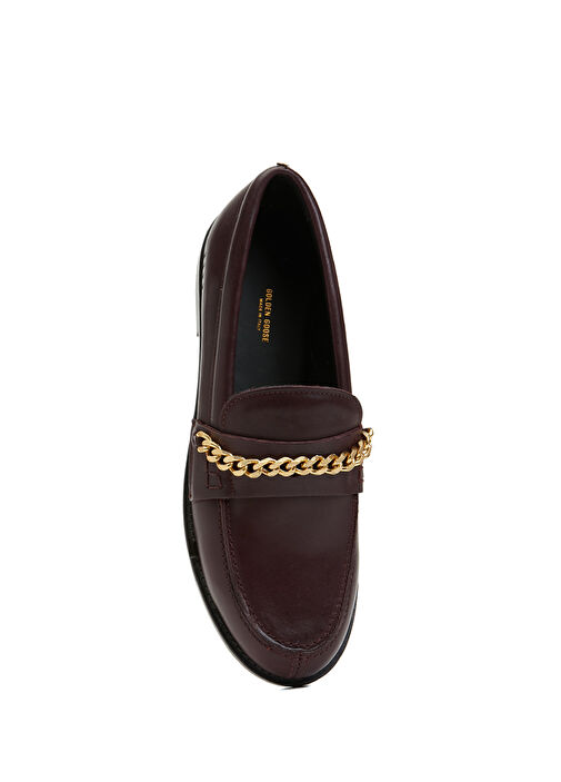 Bordo Kadın Deri Loafer - Görsel 5