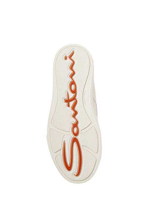 Santoni Beyaz Santoni Deri Erkek Sneaker