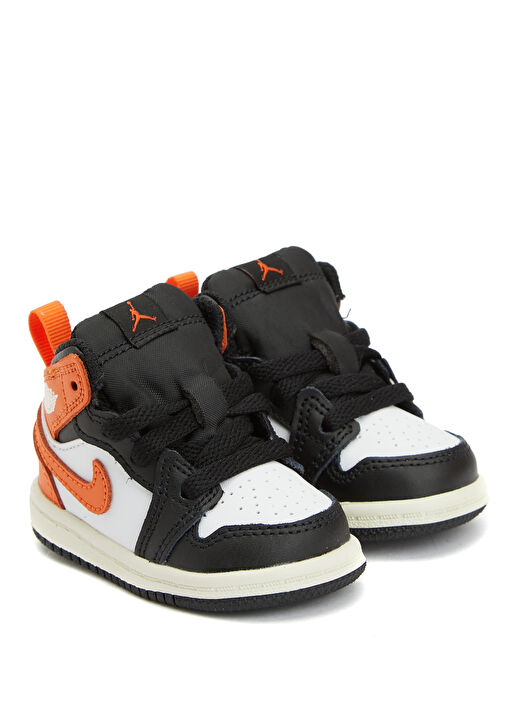 Jordan 1 Turuncu Unisex Çocuk Deri Sneaker - Görsel 3