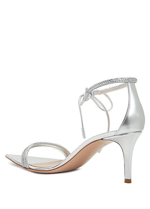 Silver Topuklu Süet Sandalet - Görsel 4