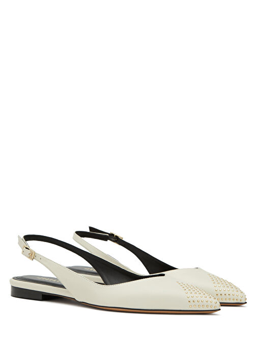 Branee Kırık Beyaz Troklu Deri Babet - Görsel 3