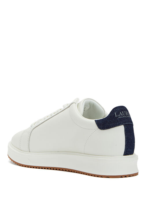 Ainsley Beyaz Lacivert Kadın Deri Sneaker - Görsel 4