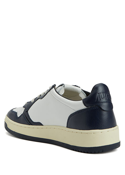 Siyah Beyaz Erkek Deri Sneaker - Görsel 4