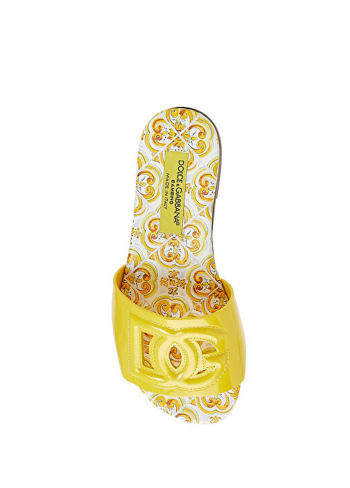 Majolica Sarı Desenli Kız Çocuk Rugan Terlik - Görsel 5