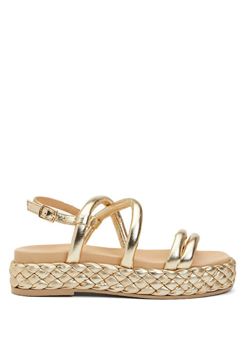 Gold Kadın Deri Sandalet - Görsel 2