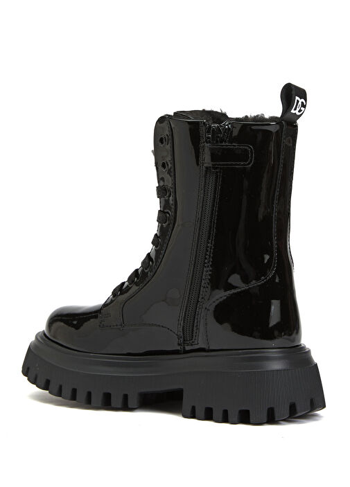 Siyah Kız Çocuk Deri Bot - Görsel 4