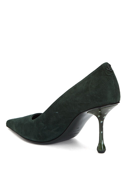 Ixia Koyu Yeşil Süet Stiletto - Görsel 4