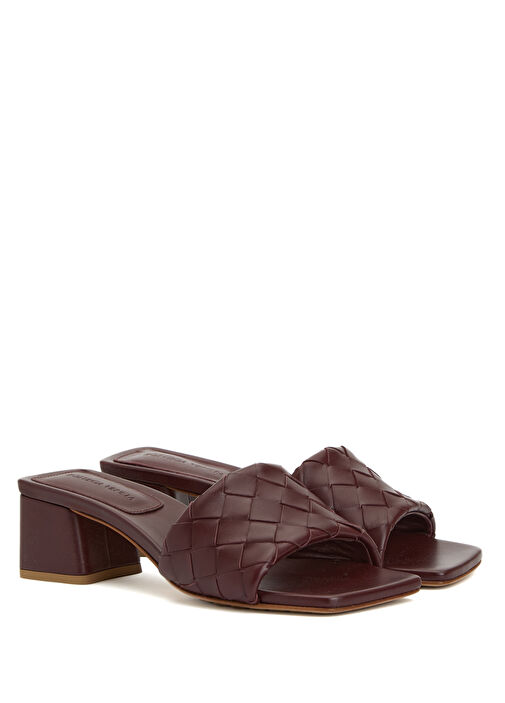 Parco Bordo Kadın Deri Terlik - Görsel 3