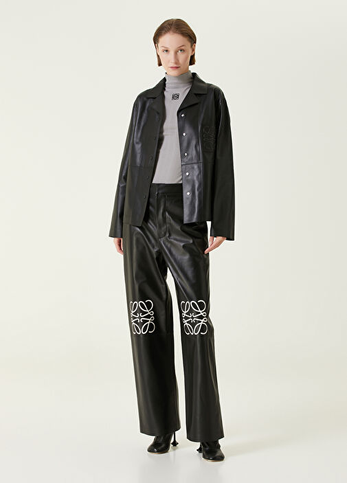 Loewe - Anagram Baggy Black Leather Pants