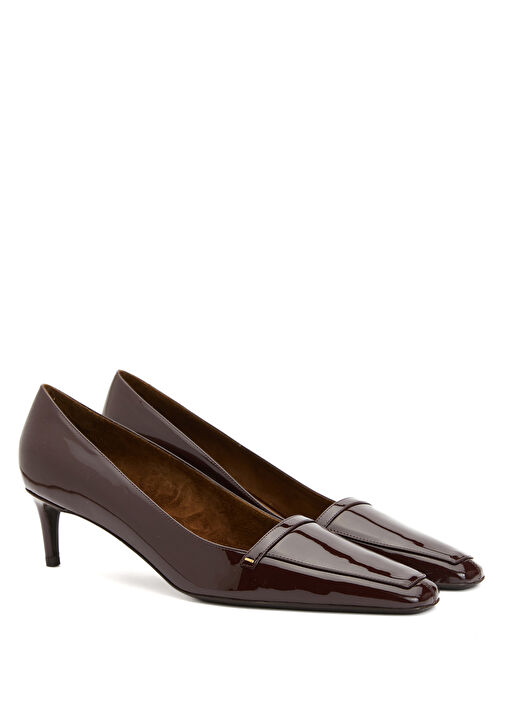 Celia Bordo Deri Topuklu Ayakkabı - Görsel 3