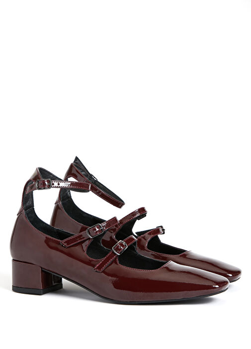 Bordo Kadın Deri Babet - Görsel 3