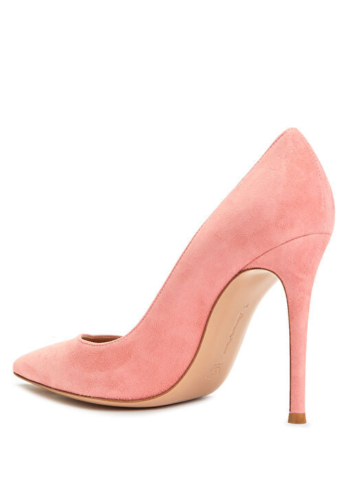 Gianvito Pembe Süet Stiletto - Görsel 4