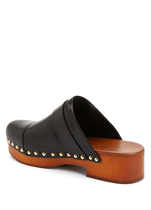 Jeannette Siyah Kadın Deri Terlik - Görsel 4