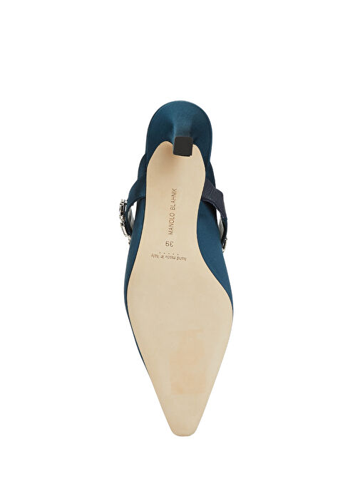 Mavi Taşlı Topuklu Terlik - Görsel 6