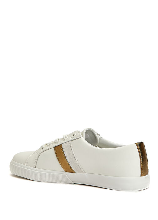 Beyaz Gold Kadın Deri Sneaker - Görsel 4