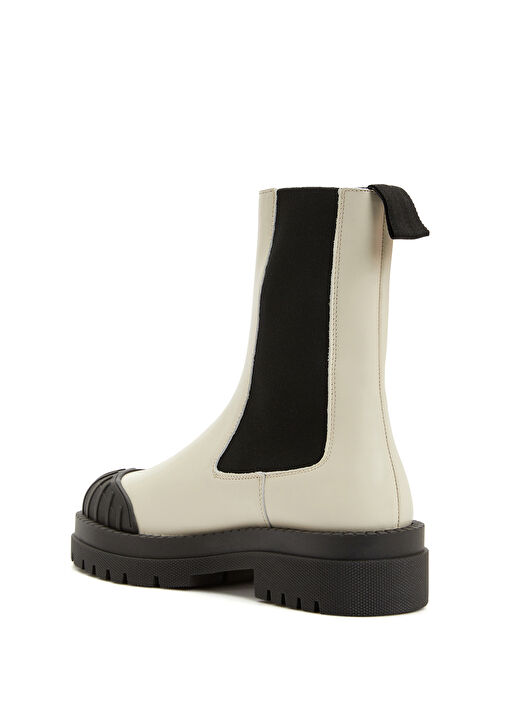 Kırıkbeyaz Kadın Deri Bot - Görsel 4