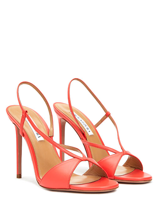 Kırmızı Kadın Deri Sandalet - Görsel 3