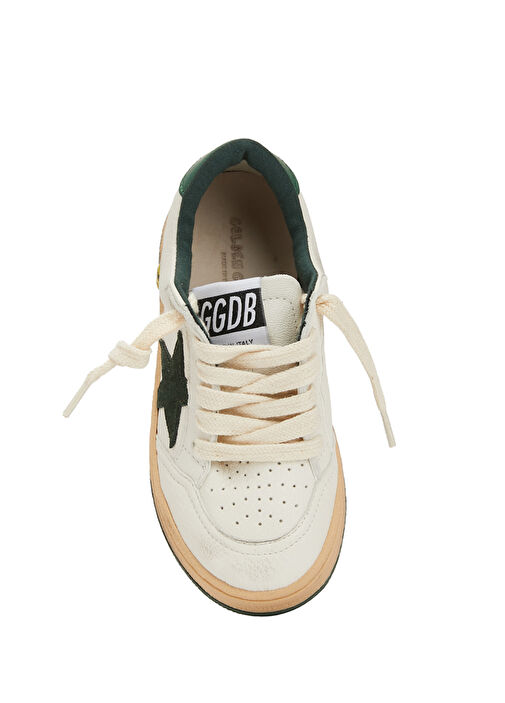 Ball Star Beyaz Yeşil Unisex Çocuk Deri Sneaker - Görsel 5