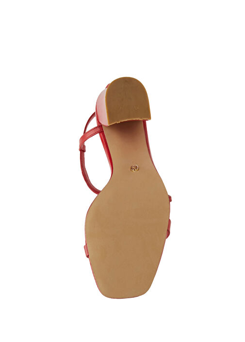 Kırmızı Kadın Deri Sandalet - Görsel 6