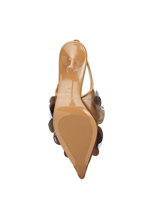 Silver Krem Deri Topuklu Ayakkabı - Görsel 6