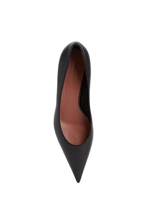Barbara Siyah Deri Stiletto - Görsel 5
