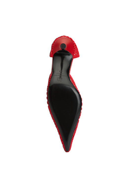 Kırmızı Tığ İşi Topuklu Ayakkabı - Görsel 6